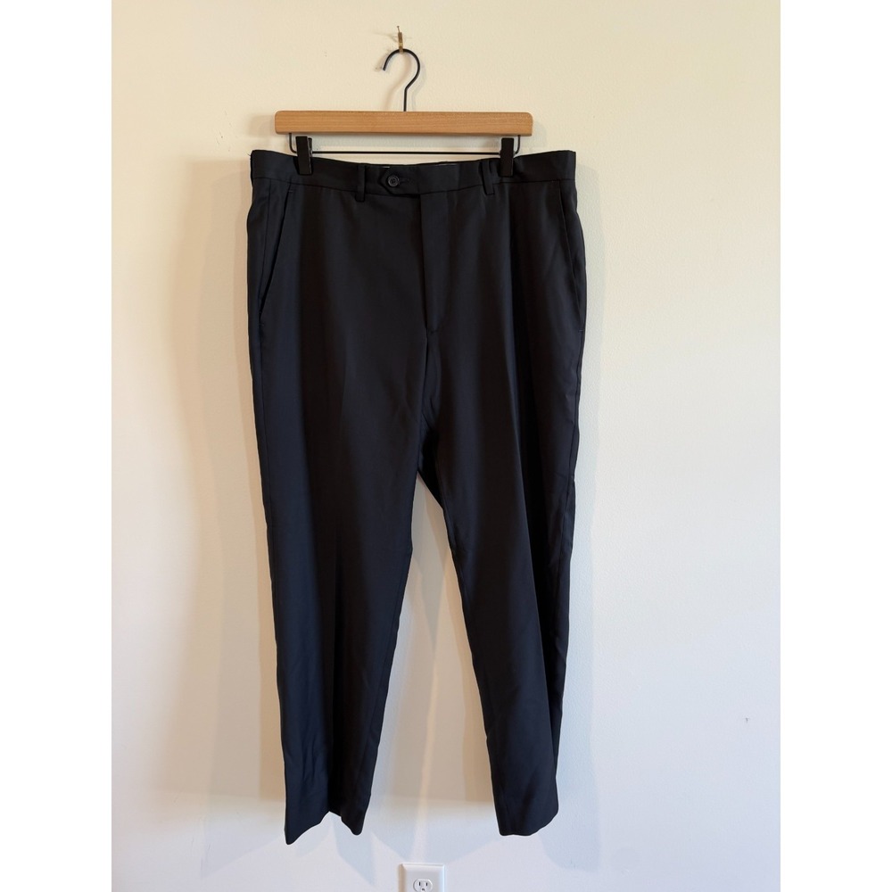 Santorelli Romeo Luxury Serge Wool Dress Pants Mens 35x30 Black Made in Italy